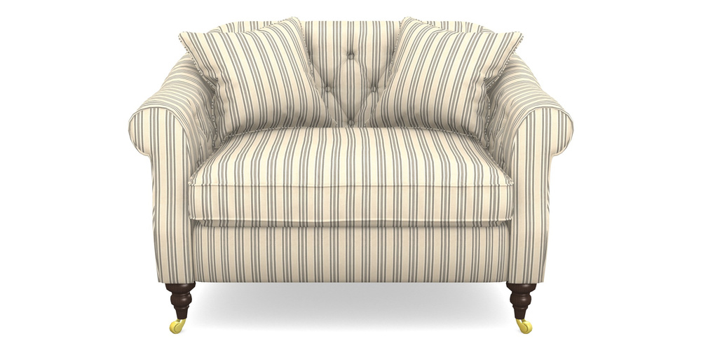 Product photograph of Abbotsbury Snuggler In Cloth 22 - Racing Stripes Ayr - Charcoal from Sofas and Stuff Limited