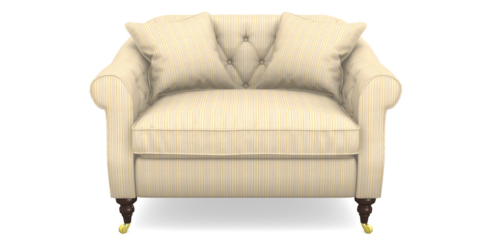 Product photograph of Abbotsbury Snuggler In Cloth 22 - Racing Stripes Ayr - Lemon from Sofas and Stuff Limited