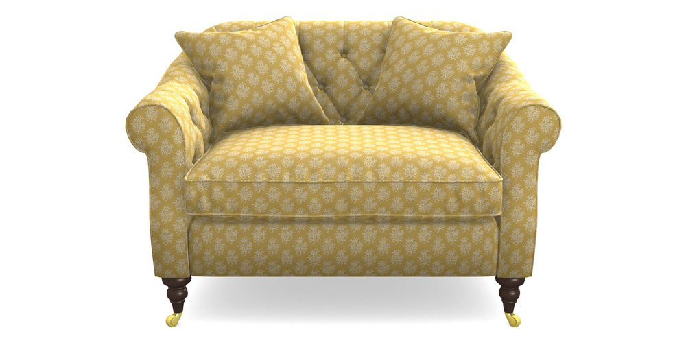 Product photograph of Abbotsbury Snuggler In Cloth 21 - Coral 1 - Canary from Sofas and Stuff Limited