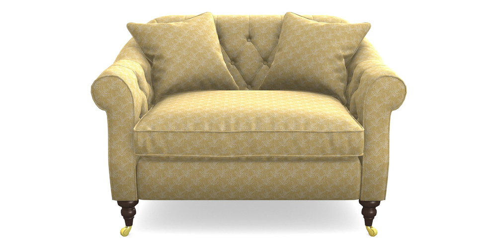 Product photograph of Abbotsbury Snuggler In Cloth 21 - Decorative Leaf - Canary from Sofas and Stuff Limited