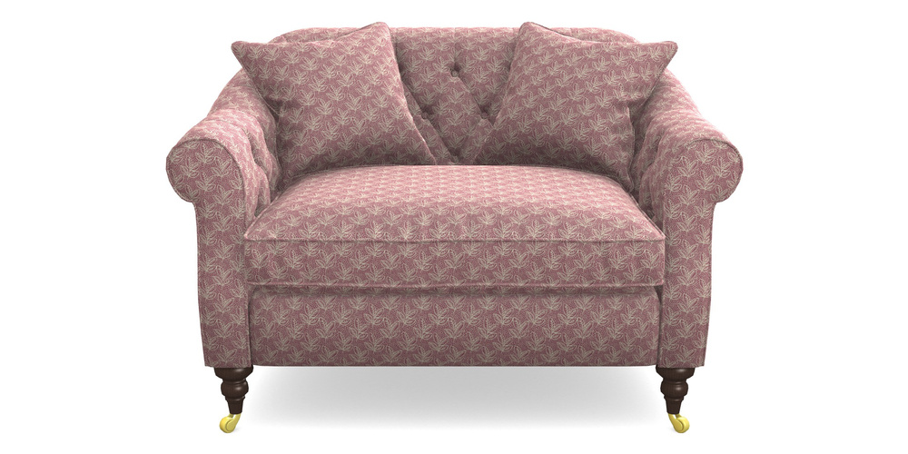 Product photograph of Abbotsbury Snuggler In Cloth 21 - Decorative Leaf - Cassis from Sofas and Stuff Limited