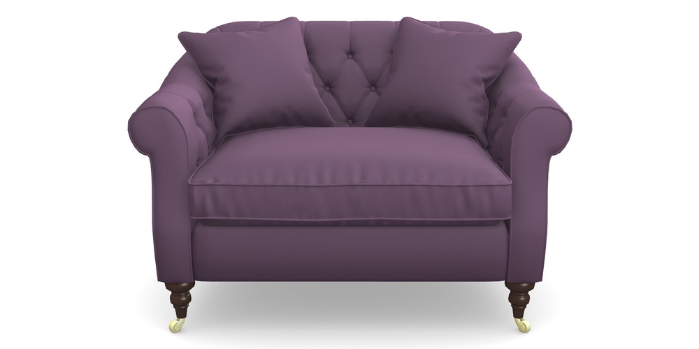 Product photograph of Abbotsbury Snuggler In Clever Glossy Velvet - Blackcurrant from Sofas and Stuff Limited