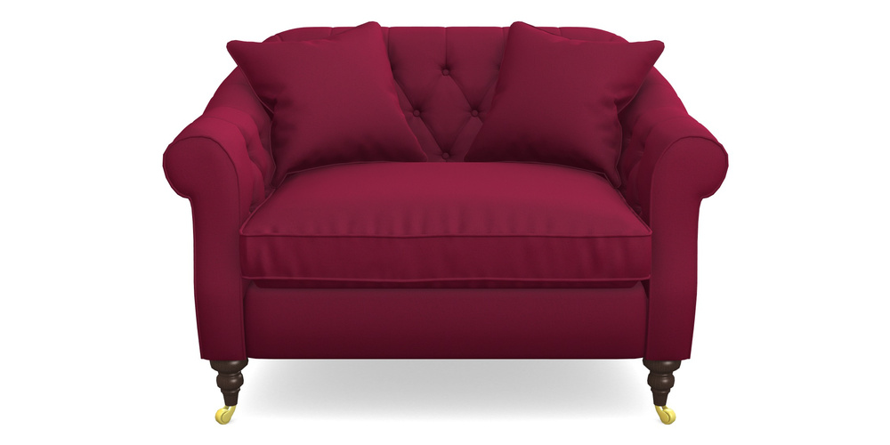 Product photograph of Abbotsbury Snuggler In Clever Glossy Velvet - Chianti from Sofas and Stuff Limited