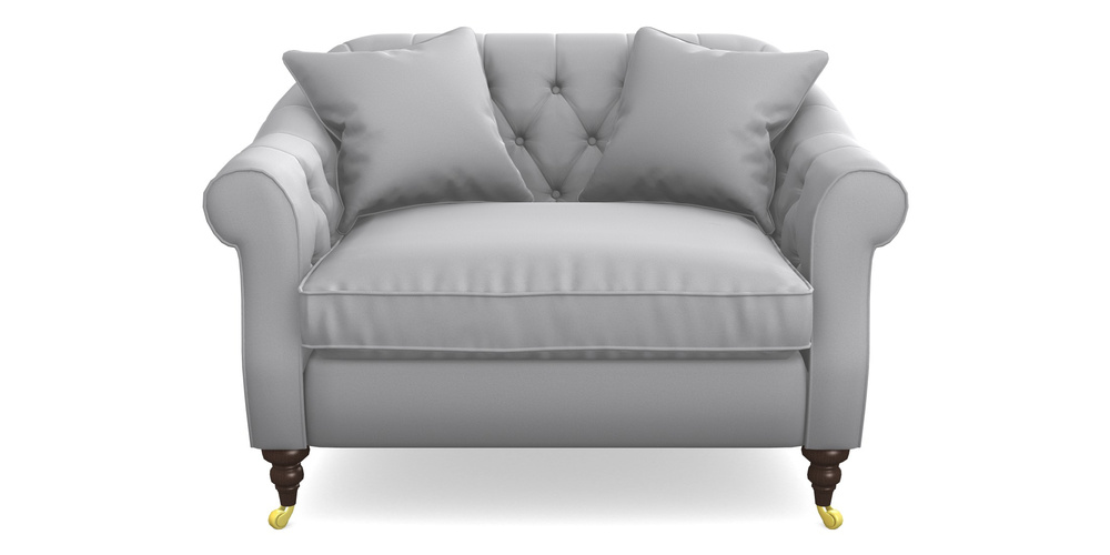 Product photograph of Abbotsbury Snuggler In Clever Glossy Velvet - Fifty Shades from Sofas and Stuff Limited
