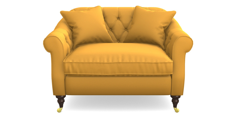 Product photograph of Abbotsbury Snuggler In Clever Glossy Velvet - Fools Gold from Sofas and Stuff Limited
