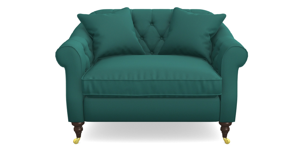Product photograph of Abbotsbury Snuggler In Clever Glossy Velvet - Kingfisher from Sofas and Stuff Limited