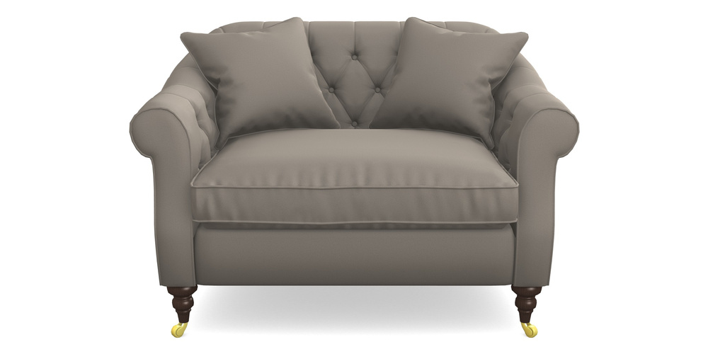 Product photograph of Abbotsbury Snuggler In Clever Glossy Velvet - Mole from Sofas and Stuff Limited