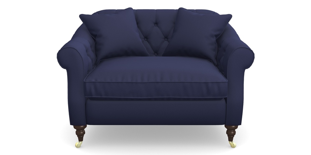Product photograph of Abbotsbury Snuggler In Clever Glossy Velvet - Navy from Sofas and Stuff Limited