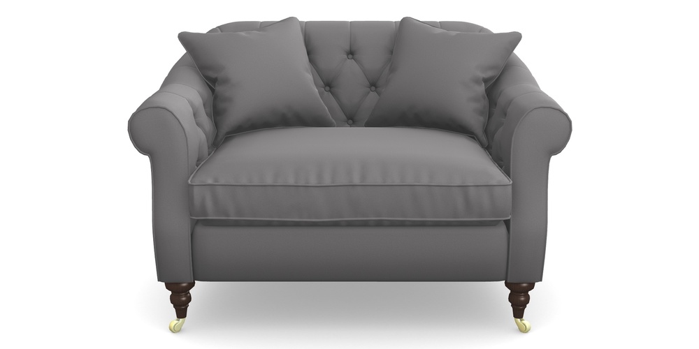 Product photograph of Abbotsbury Snuggler In Clever Glossy Velvet - Shadow from Sofas and Stuff Limited