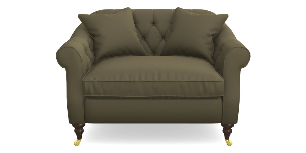 Product photograph of Abbotsbury Snuggler In Clever Glossy Velvet - Sherwood from Sofas and Stuff Limited