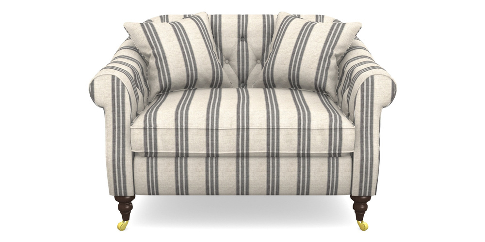Product photograph of Abbotsbury Snuggler In Cloth 18 Stripes - Bengal - Bible Black from Sofas and Stuff Limited