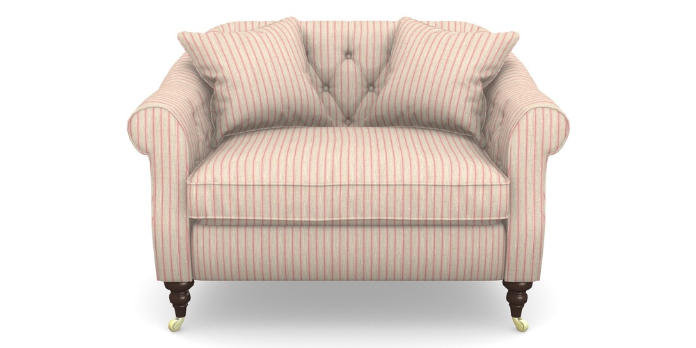Product photograph of Abbotsbury Snuggler In Cloth 18 Stripes - Ticking - Cranberry from Sofas and Stuff Limited
