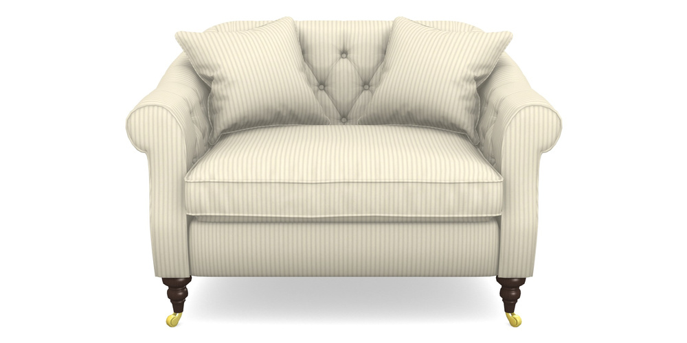 Product photograph of Abbotsbury Snuggler In Cotton Stripe - Grey from Sofas and Stuff Limited