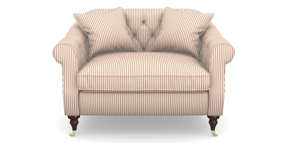 Product photograph of Abbotsbury Snuggler In Cotton Stripe - Peony from Sofas and Stuff Limited
