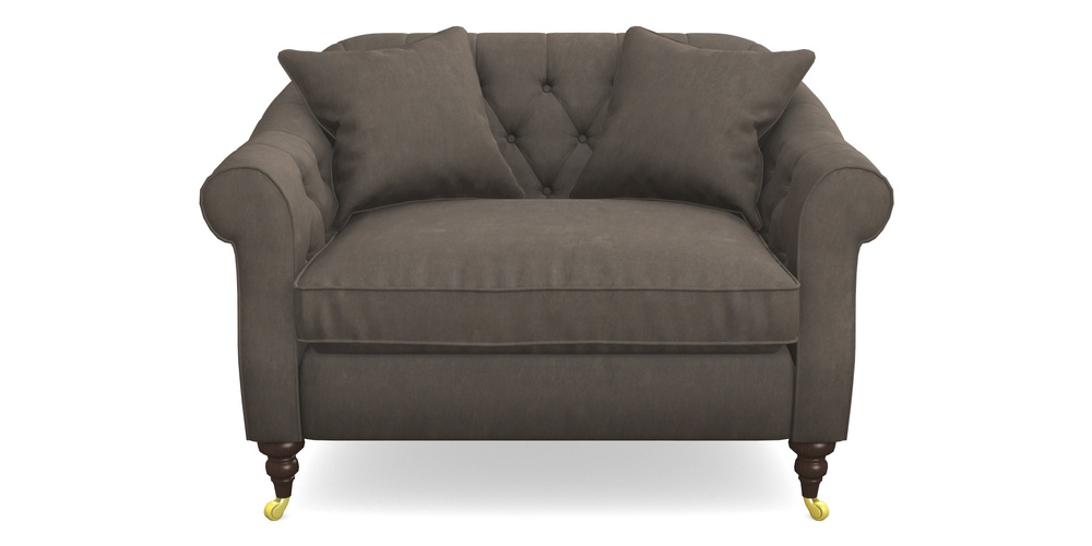 Product photograph of Abbotsbury Snuggler In Clever Tough And Eco Velvet - Chrome from Sofas and Stuff Limited