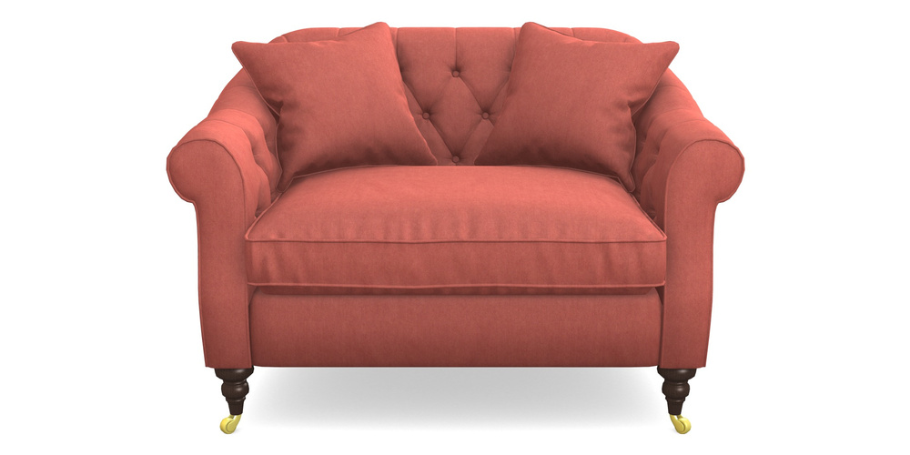 Product photograph of Abbotsbury Snuggler In Clever Tough And Eco Velvet - Damson from Sofas and Stuff Limited