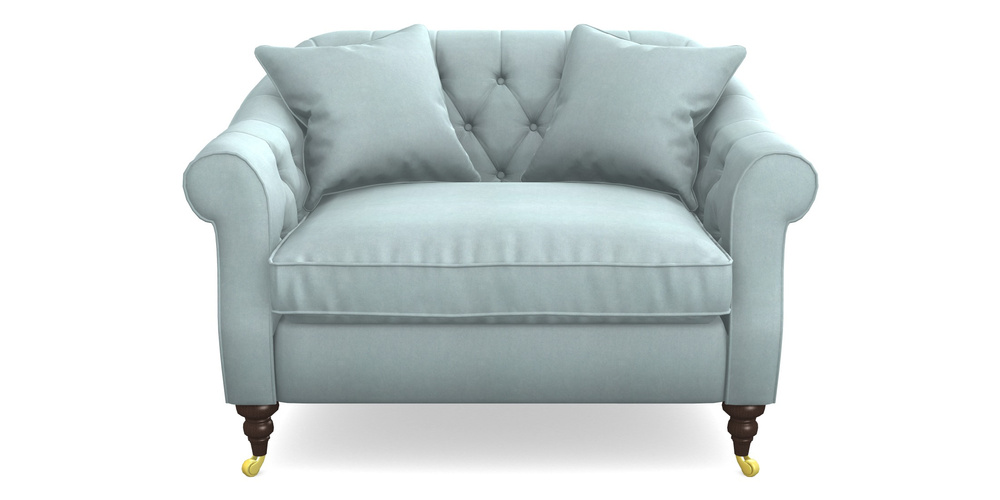 Product photograph of Abbotsbury Snuggler In Clever Tough And Eco Velvet - Mineral from Sofas and Stuff Limited