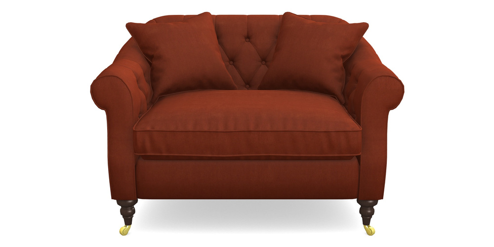 Product photograph of Abbotsbury Snuggler In Clever Tough And Eco Velvet - Tawny from Sofas and Stuff Limited