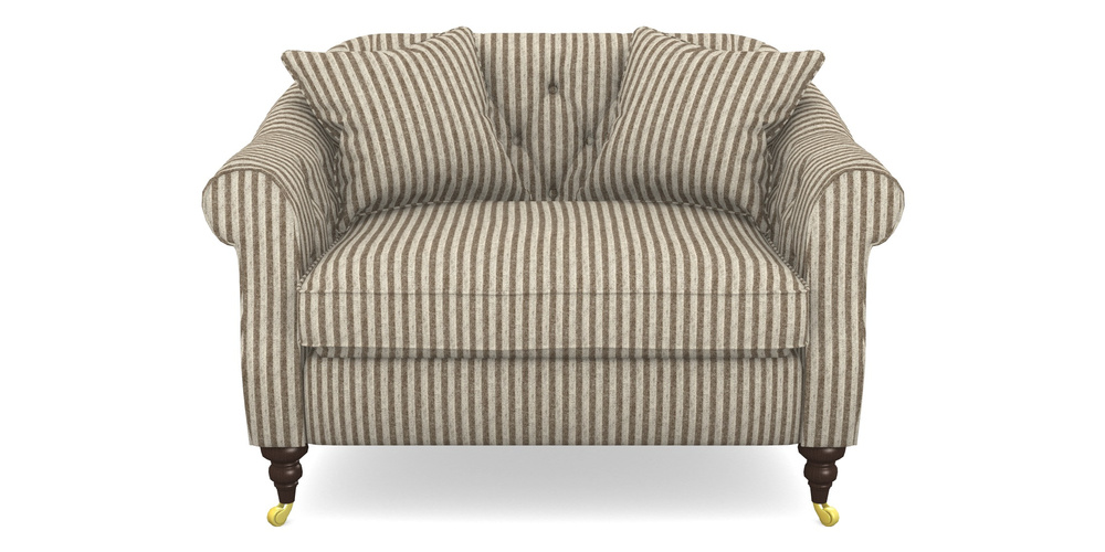 Product photograph of Abbotsbury Snuggler In Cloth 22 - Pinstripe - Peat from Sofas and Stuff Limited