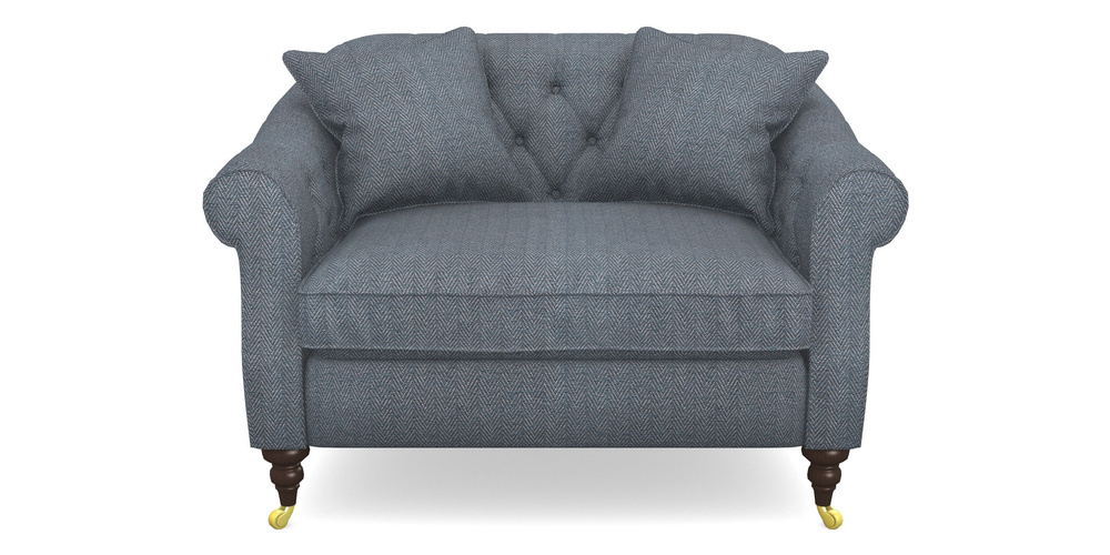 Product photograph of Abbotsbury Snuggler In Dundee Herringbone - Denim from Sofas and Stuff Limited