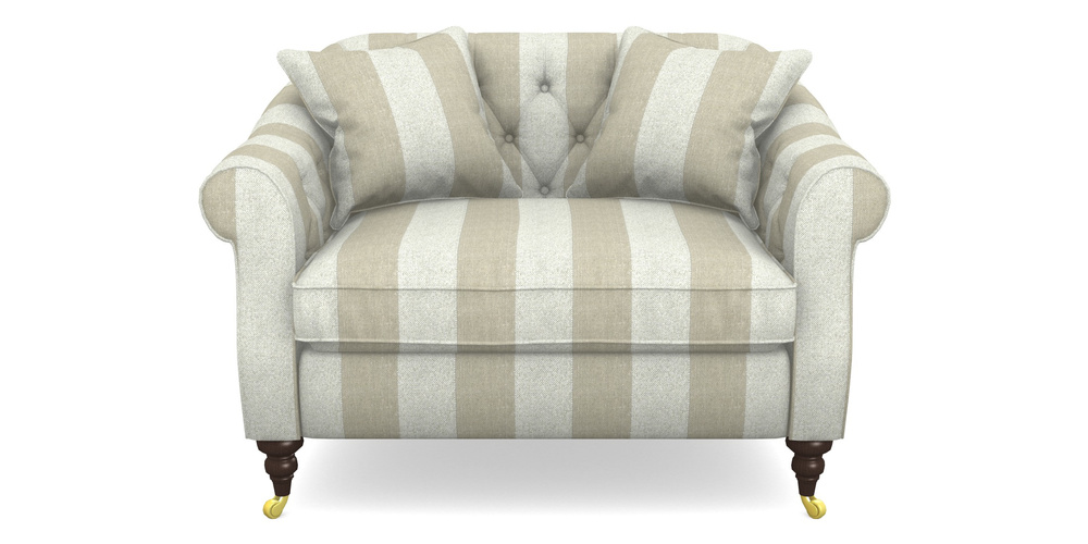 Product photograph of Abbotsbury Snuggler In Dovedale Linen Stripe - Chalk from Sofas and Stuff Limited