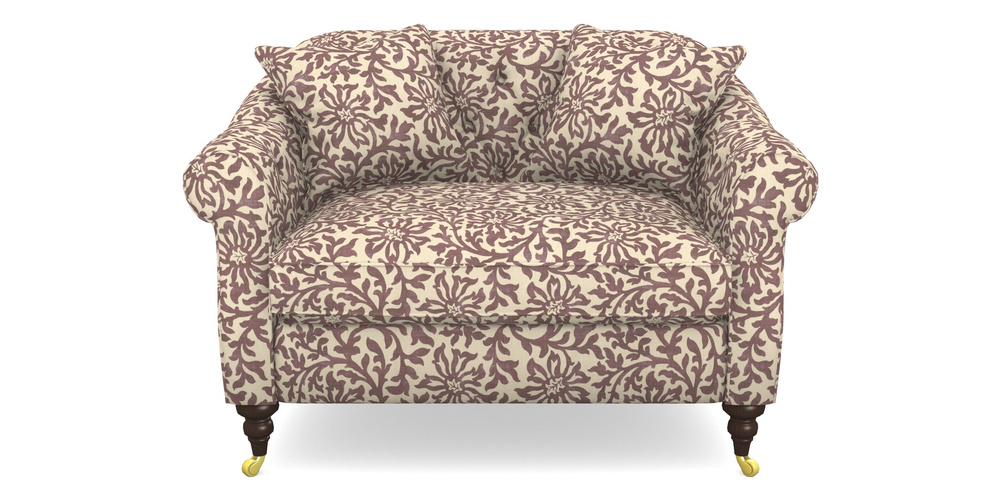 Product photograph of Abbotsbury Snuggler In V A Brompton Collection - Floral Scroll - Cacao from Sofas and Stuff Limited