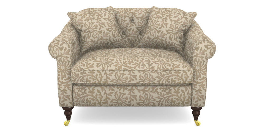 Product photograph of Abbotsbury Snuggler In V A Brompton Collection - Floral Scroll - Assam Tea from Sofas and Stuff Limited