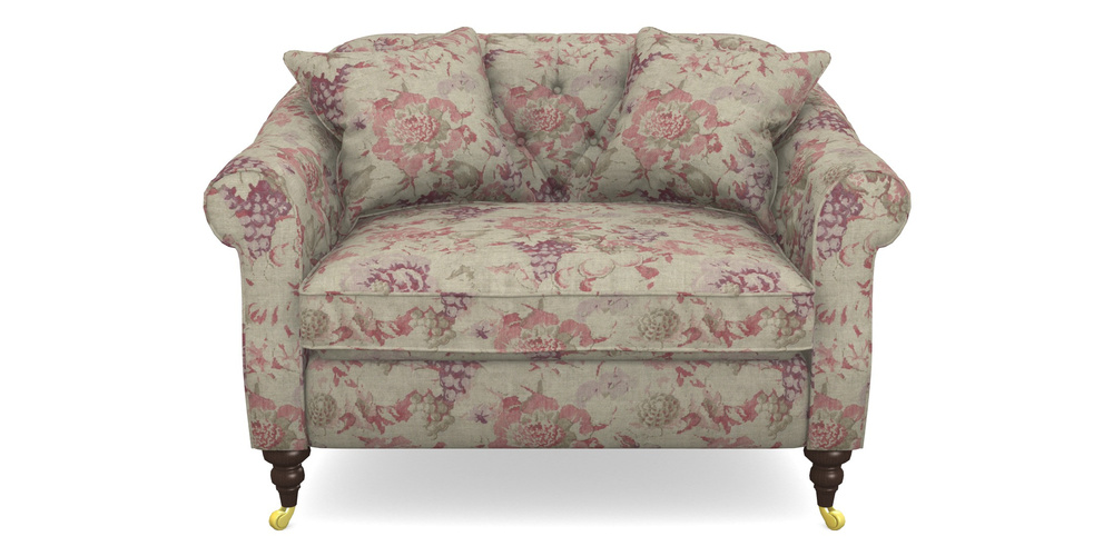 Product photograph of Abbotsbury Snuggler In Floral Linen - Faith Rose Quartz from Sofas and Stuff Limited