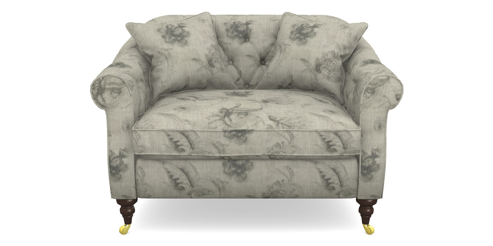 Product photograph of Abbotsbury Snuggler In Floral Linen - Lela Mystery Oat Sepia from Sofas and Stuff Limited