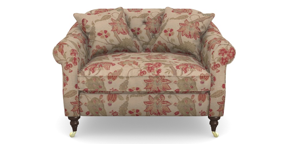 Product photograph of Abbotsbury Snuggler In Floral Linen - Indienne T Rosso from Sofas and Stuff Limited