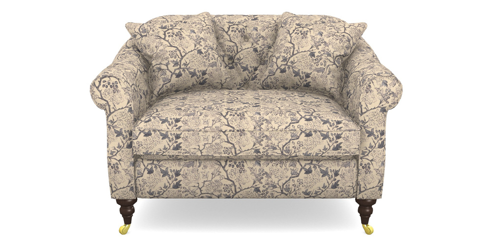 Product photograph of Abbotsbury Snuggler In Rhs Collection - Gertrude Jekyll Linen Cotton Blend - Navy from Sofas and Stuff Limited