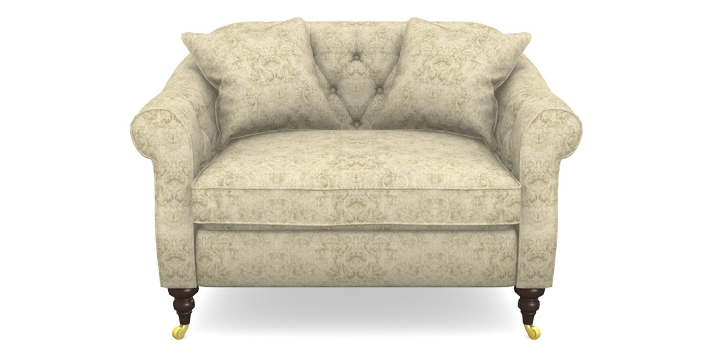 Product photograph of Abbotsbury Snuggler In Grace Linen - Olive from Sofas and Stuff Limited