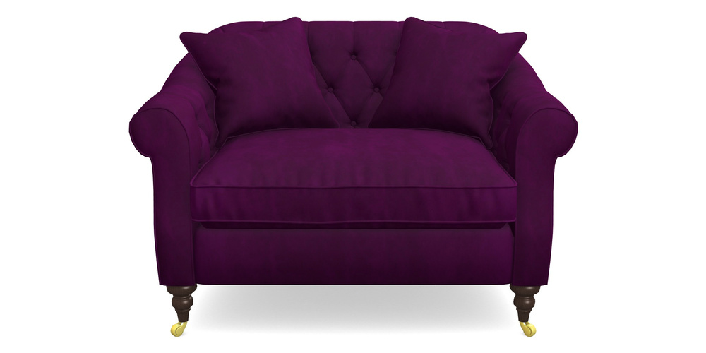 Product photograph of Abbotsbury Snuggler In House Clever Velvet - Aubergine from Sofas and Stuff Limited