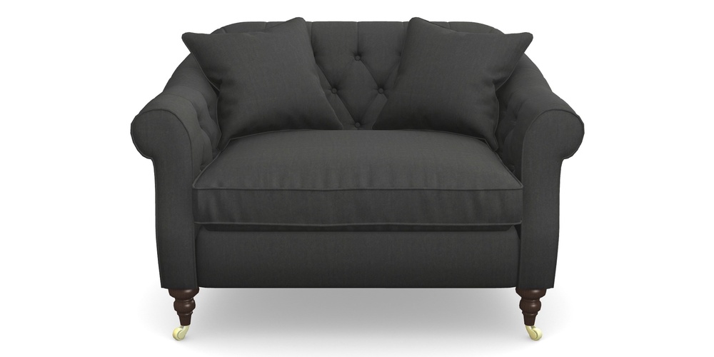 Product photograph of Abbotsbury Snuggler In House Velvet - Charcoal from Sofas and Stuff Limited