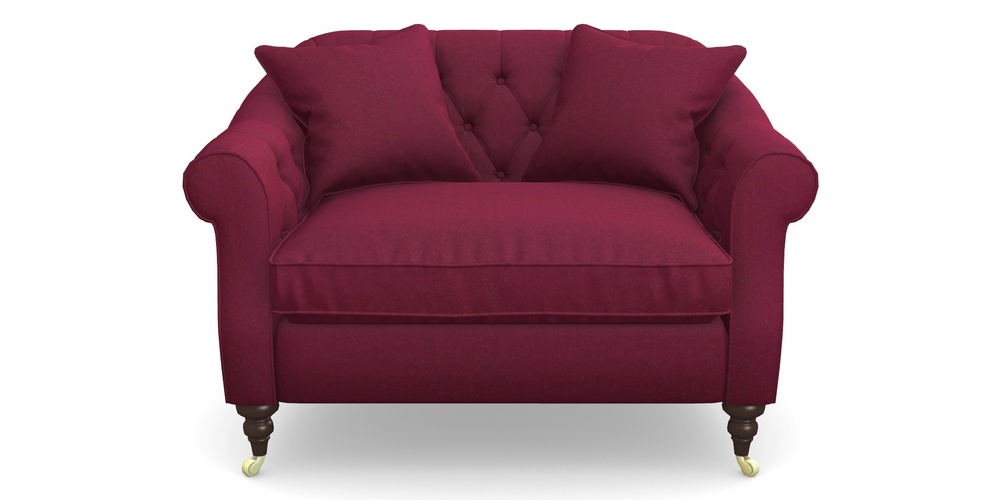 Product photograph of Abbotsbury Snuggler In House Velvet - Claret from Sofas and Stuff Limited