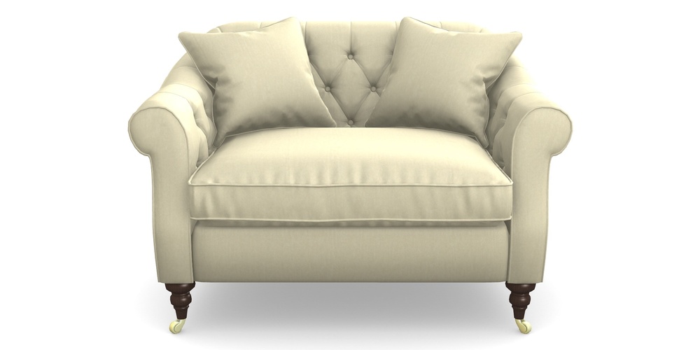 Product photograph of Abbotsbury Snuggler In House Velvet - Latte from Sofas and Stuff Limited