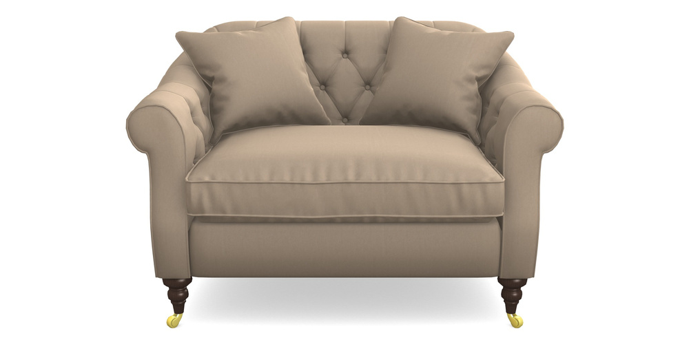 Product photograph of Abbotsbury Snuggler In House Velvet - Linen from Sofas and Stuff Limited