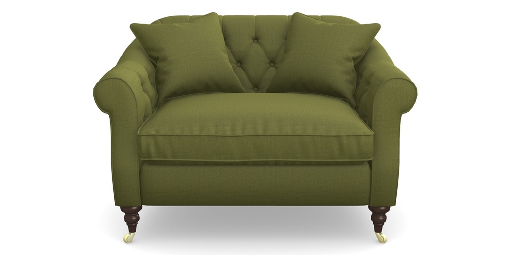 Product photograph of Abbotsbury Snuggler In House Velvet - Olive from Sofas and Stuff Limited