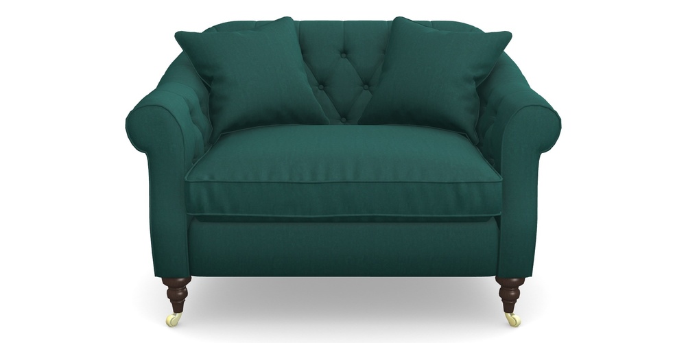 Product photograph of Abbotsbury Snuggler In House Velvet - Peacock from Sofas and Stuff Limited