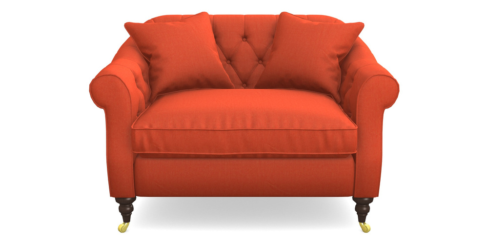 Product photograph of Abbotsbury Snuggler In House Velvet - Terracotta from Sofas and Stuff Limited