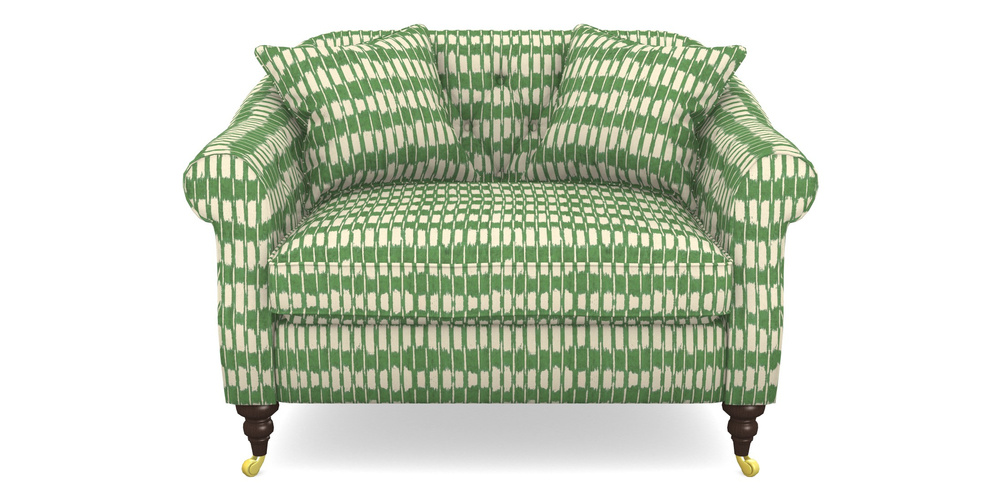 Product photograph of Abbotsbury Snuggler In V A Brompton Collection - Ikat - Basil from Sofas and Stuff Limited