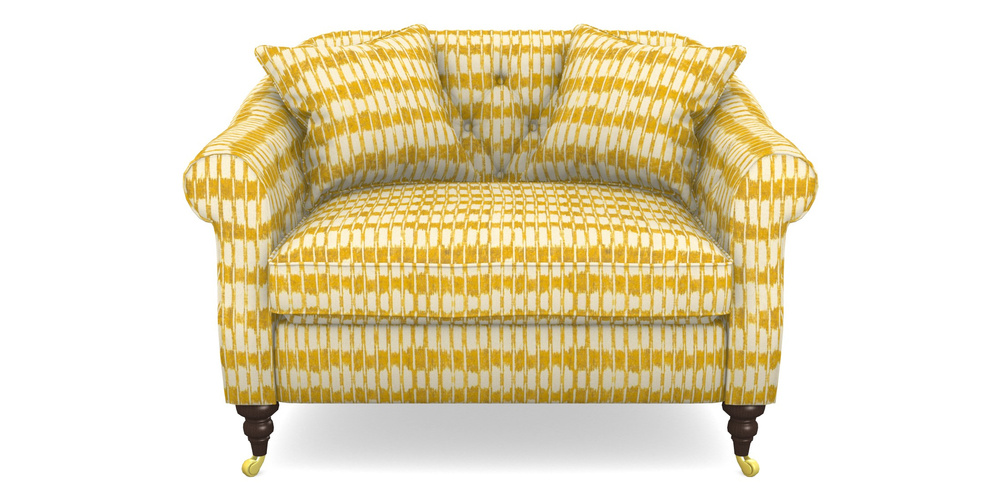 Product photograph of Abbotsbury Snuggler In V A Brompton Collection - Ikat - Corn from Sofas and Stuff Limited