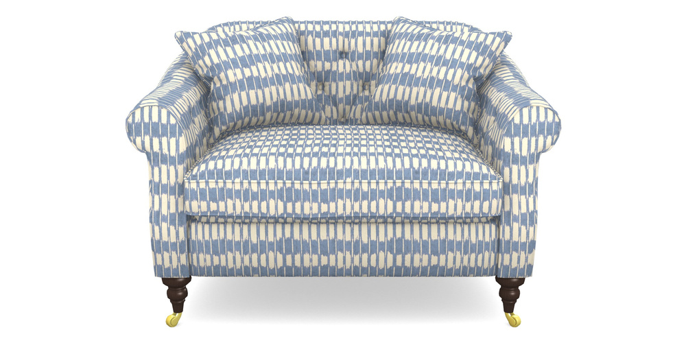 Product photograph of Abbotsbury Snuggler In V A Brompton Collection - Ikat - Morning Blue from Sofas and Stuff Limited