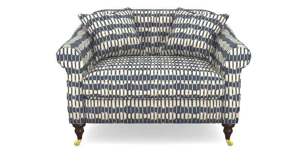 Product photograph of Abbotsbury Snuggler In V A Brompton Collection - Ikat - Midnight Blue from Sofas and Stuff Limited