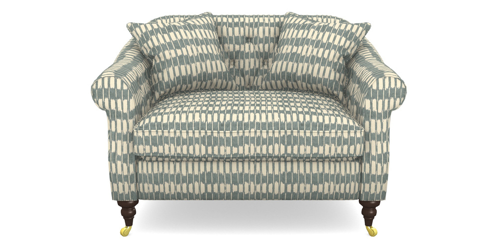 Product photograph of Abbotsbury Snuggler In V A Brompton Collection - Ikat - Pebble from Sofas and Stuff Limited