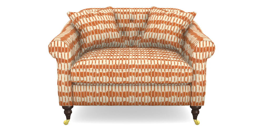 Product photograph of Abbotsbury Snuggler In V A Brompton Collection - Ikat - Terracotta from Sofas and Stuff Limited