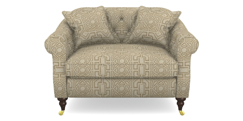 Product photograph of Abbotsbury Snuggler In Rhs Collection - Large Knot Garden Linen - Gold from Sofas and Stuff Limited