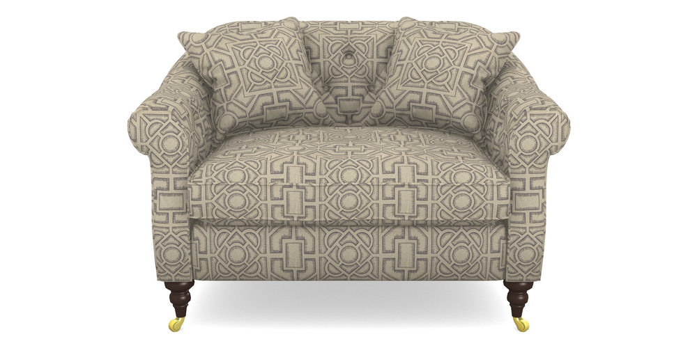 Product photograph of Abbotsbury Snuggler In Rhs Collection - Large Knot Garden Linen - Grey from Sofas and Stuff Limited