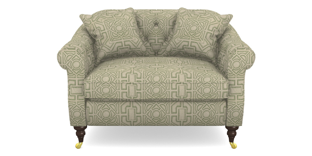 Product photograph of Abbotsbury Snuggler In Rhs Collection - Large Knot Garden Linen - Green from Sofas and Stuff Limited