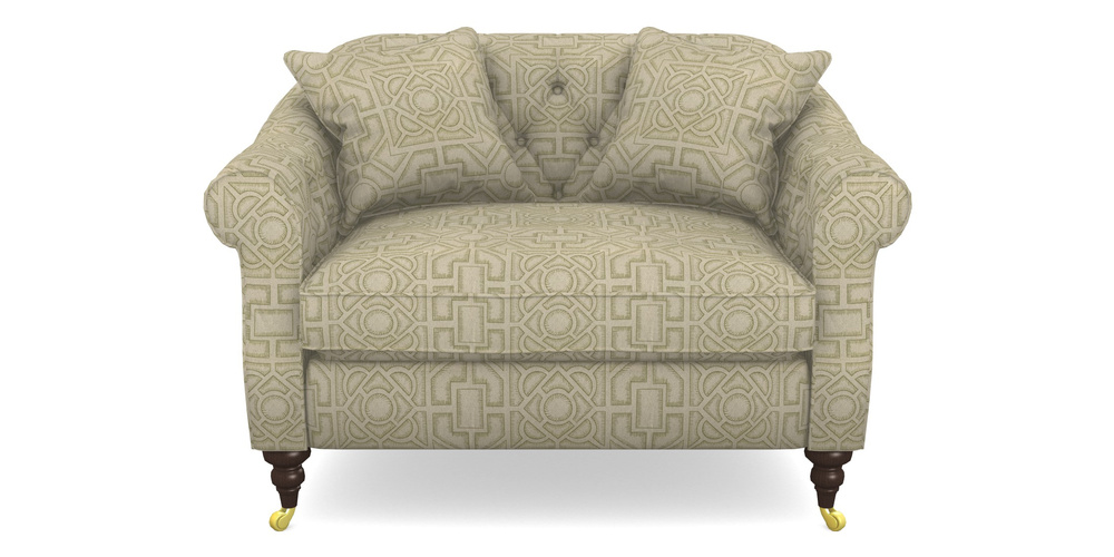 Product photograph of Abbotsbury Snuggler In Rhs Collection - Large Knot Garden Linen - Olive from Sofas and Stuff Limited